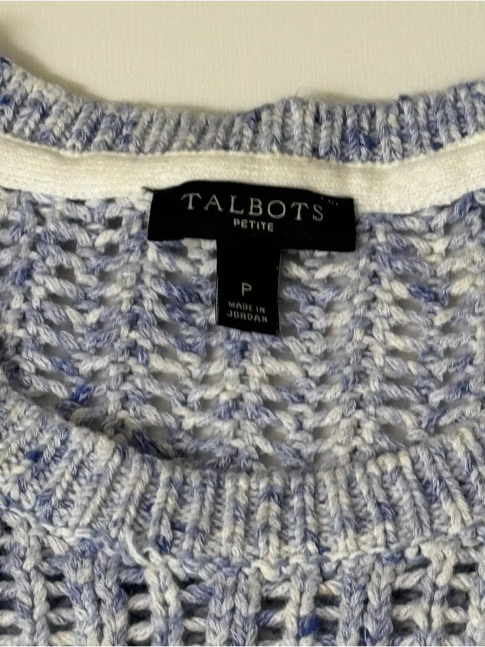 Talbots Light Blue Marled Crewneck Sweater Size P - Picture 3 of 6